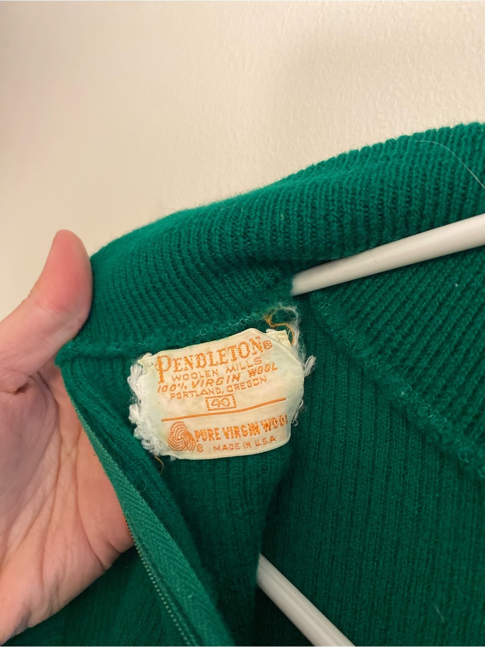 Pendleton Green Quarter-Zip Ribbed Sweater - Picture 2 of 6